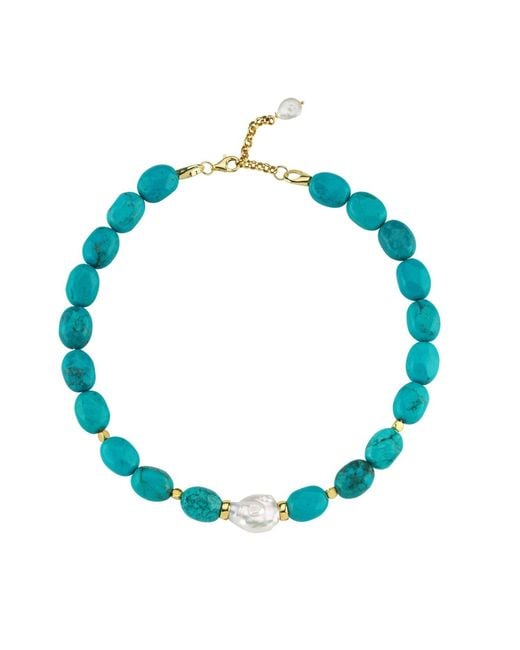 LINYA JEWELLERY Blue Kallisti Baroque Pearl Necklace