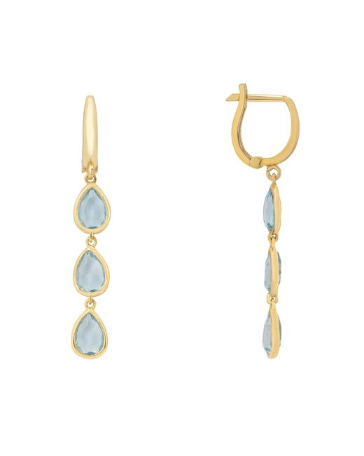 Latelita London Blue Sardinia Triple Teardrop Earrings Topaz