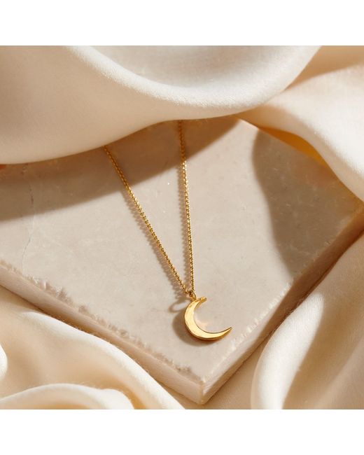 Posh Totty Designs Metallic Plated Small Crescent Moon Necklace
