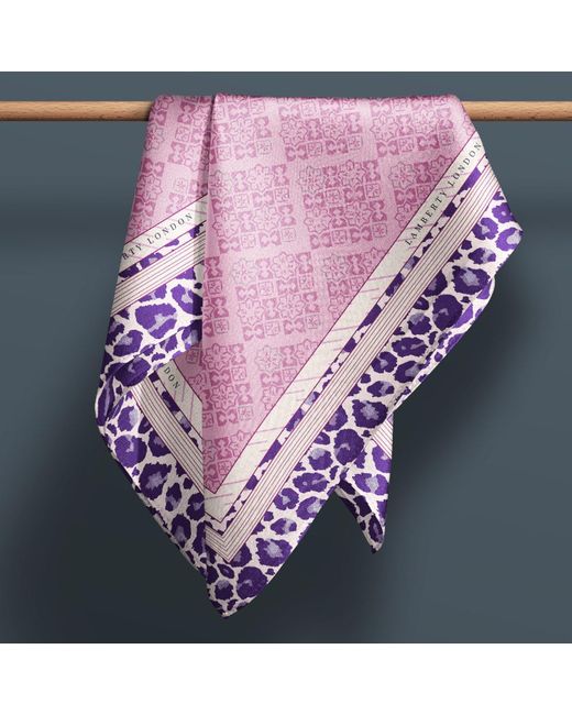 Lamberty Munich Pink Tibetan Tranquility Maxi Silk Twill Scarf