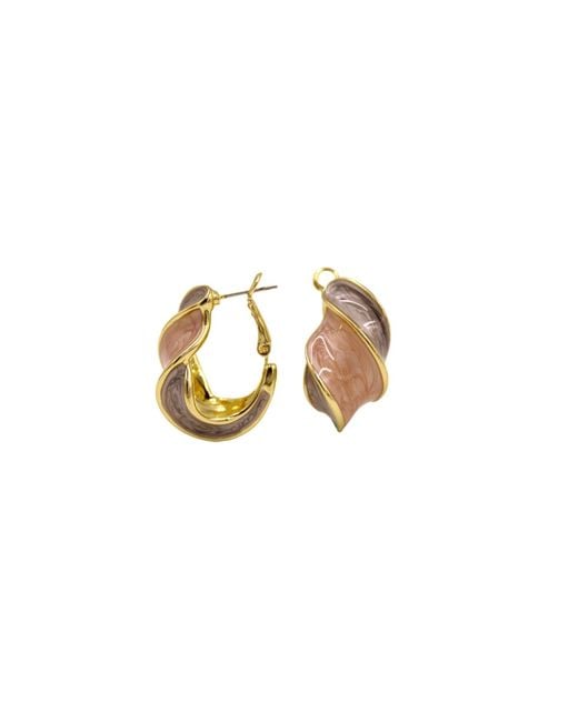 1610Istanbul Metallic Bosphorus Enamel Hoop Earrings