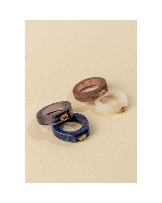 Lavani Jewels Brown Mulberry Strawberry Quartz Ring Medium Size
