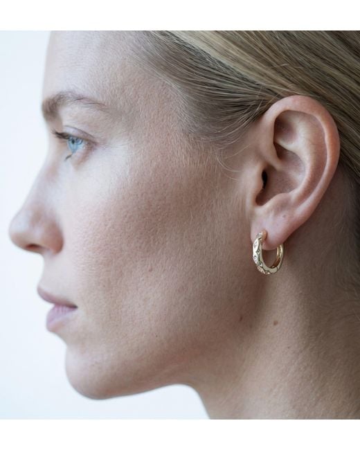 Uchi and Soto Metallic Kin Stone Huggie Hoop Earrings