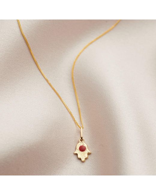 Posh Totty Designs Multicolor Gold Mini Hamsa Hand Necklace