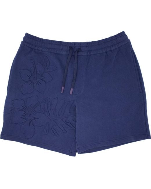 Lords of Harlech Blue Silus Embossed Interlock Shorts for men