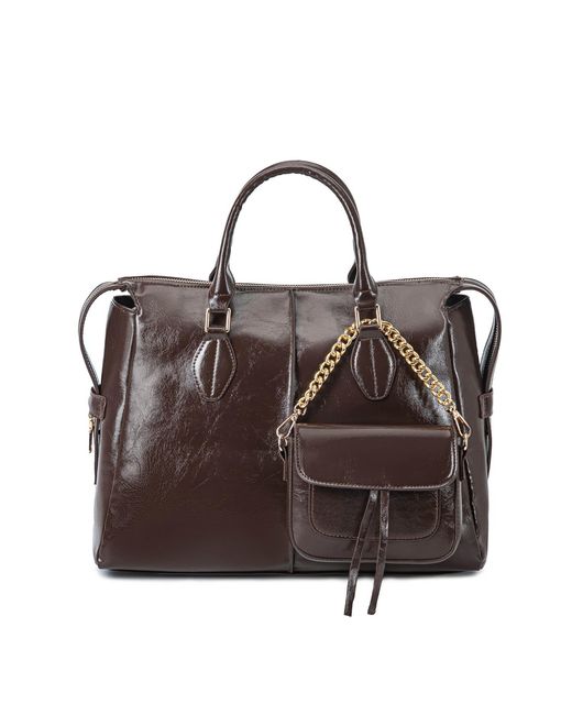 Mkf Collection - J'omor Brown Yareli Tote Bag With Mini Bag- 2-Piece Set