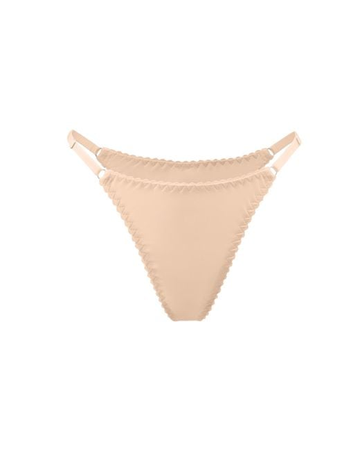 Daily Underwear Multicolor Neutrals Set Microfiber Adjustable String Panties