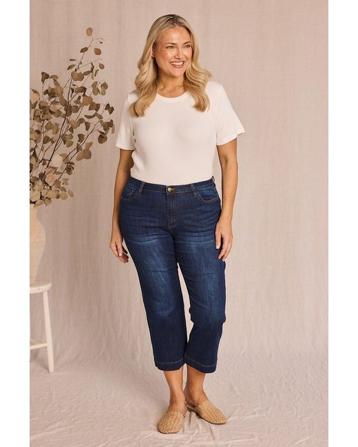 Adrift Clothing Blue Adrift Denim Cropped Straight Leg Jeans