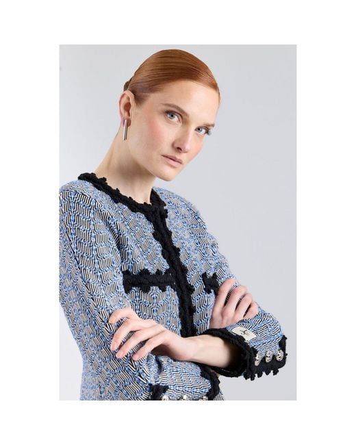 The Extreme Collection Blue Metallic Lady Jacket Textured