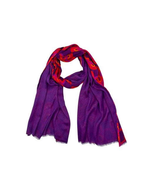 Julia Clancey Red Olympia Aubergine Modal Reversible Scarf