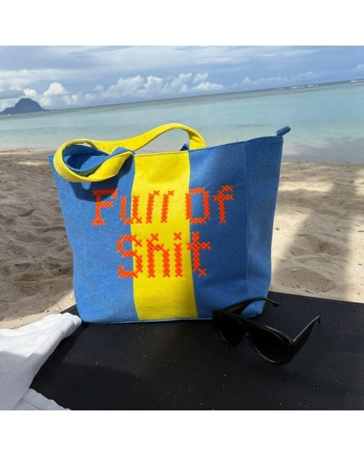 Lilly Loves Blue And Terry Beach Bags Full Of Shit