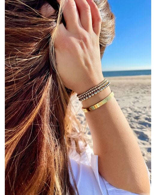Olivia Le Metallic 4Mm Bubble Bead Bracelet