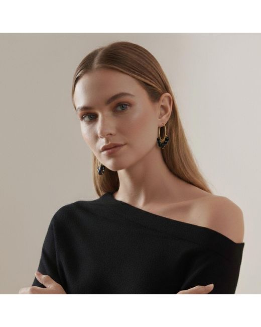Jaredjamin Metallic Daniela Hoop Onyx Earrings
