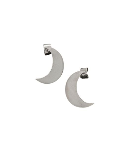 Zula Jewelry + Design Metallic Crescent Moon Stud Earrings Medium