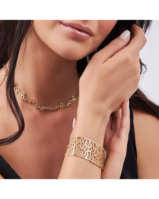 Myrto Katramadou Jewellery Metallic Harmony Script Matte Necklace