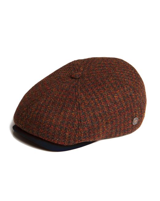 Dasmarca Hats Brown Aaron Harris Tweed Wool Cap With Earflaps for men