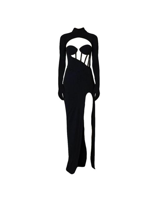 Room 24 Black Talia Corset Cut Out Gloves Dress