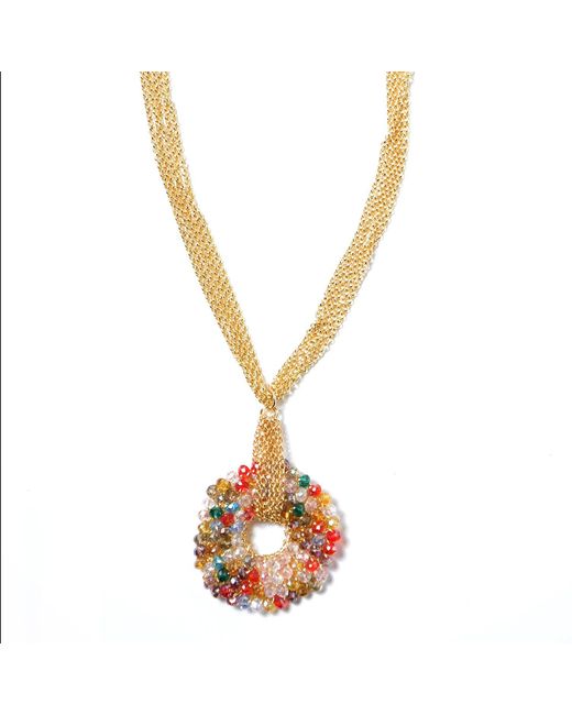 Lavish by Tricia Milaneze Metallic Multicolor Snowdrop Handmade Necklace