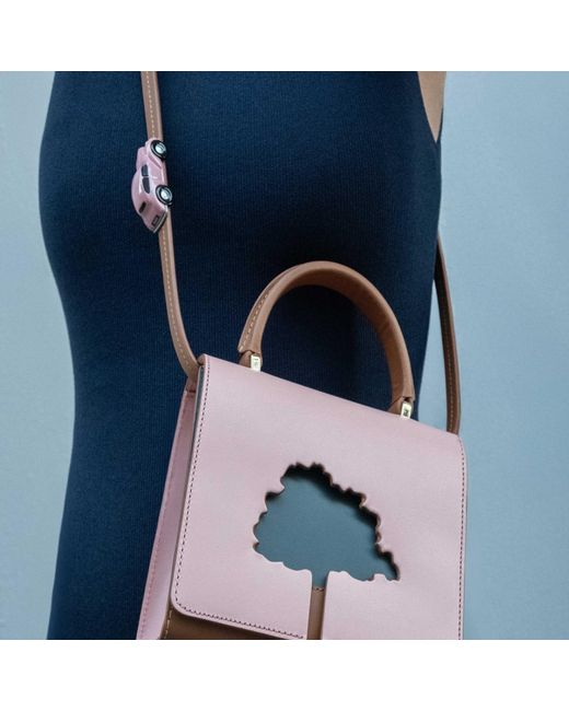 Absurde Pink One Way Small Leather Shoulder Bag