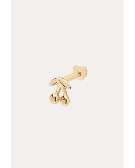 Vanhi Metallic 14K Solid Cherry Flat Back Stud