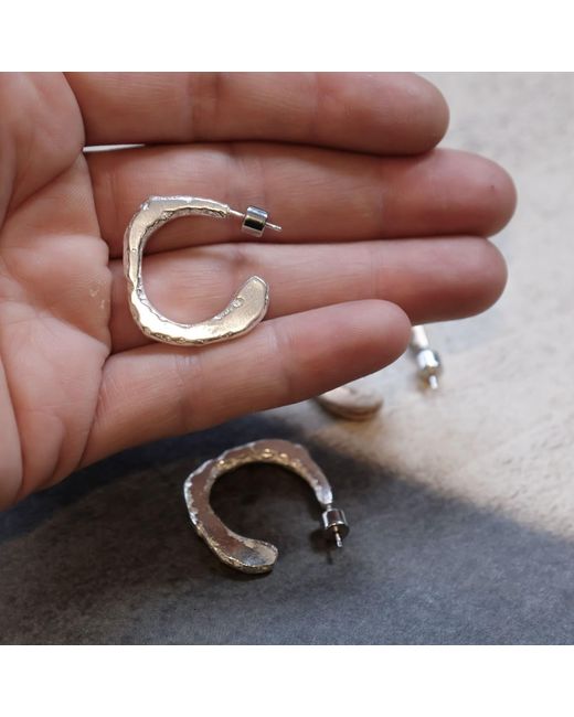 Oolo London Brown Rugged Flat Landscape Hoops