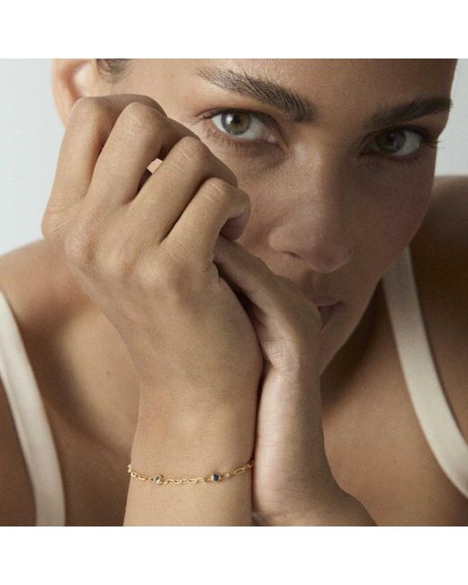 Dinny Hall Metallic Gemstone Paperclip Chain Bracelet