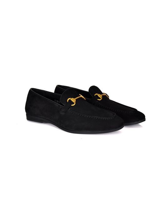 DAVID WEJ Black Lorenzo Suede Loafers for men
