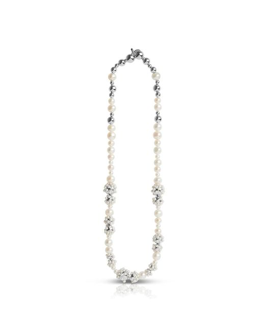 Kasun Metallic Pearl Droplets Necklace