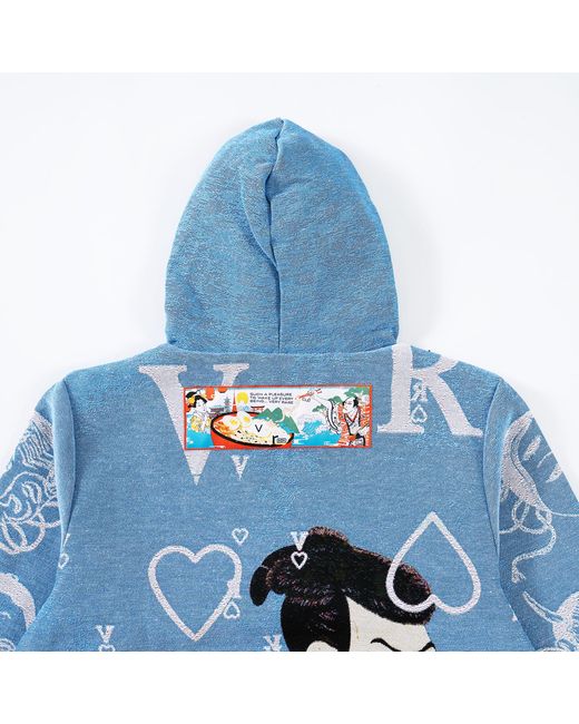 VERYRARE Blue Yokai Kabuki Hoodie for men