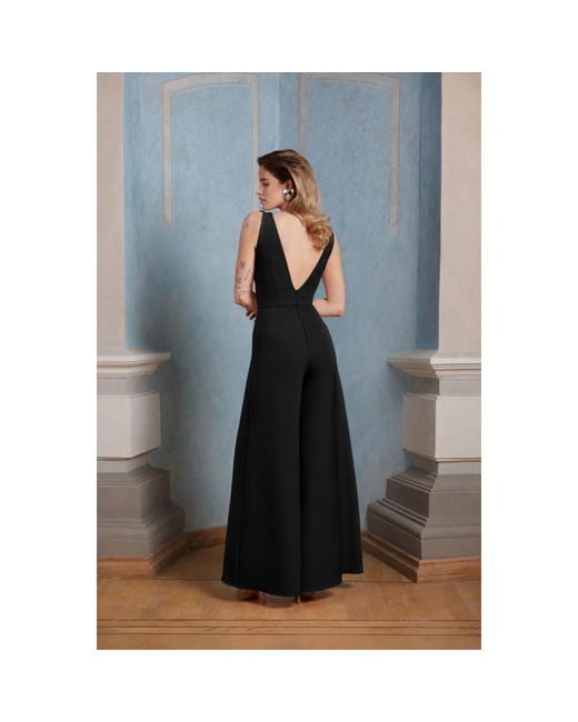 Nomi Fame Black Primrose Deep V-Neck Palazzo Jumpsuit