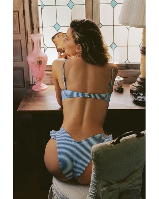 Montce Blue Classic Stripe Simonette Bikini Top