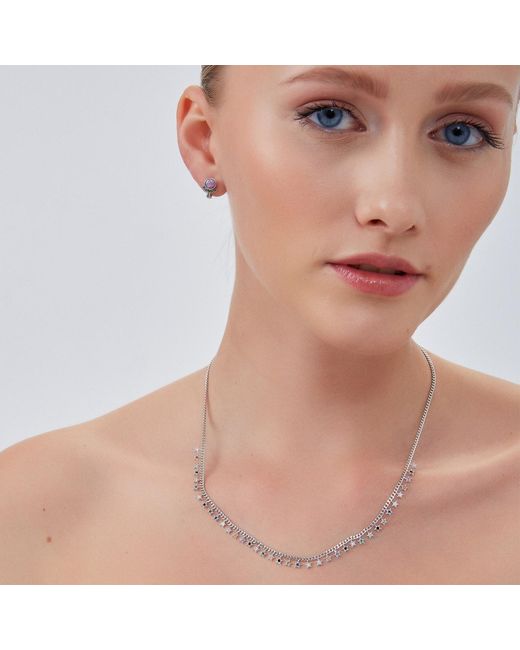 Spero London Metallic Multiple Star Sterling Station Necklace