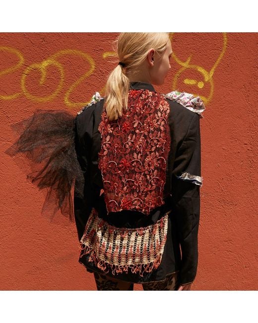 Miro Misljen Black Avant-Garde Patchwork Blazer – Upcycled Art Jacket