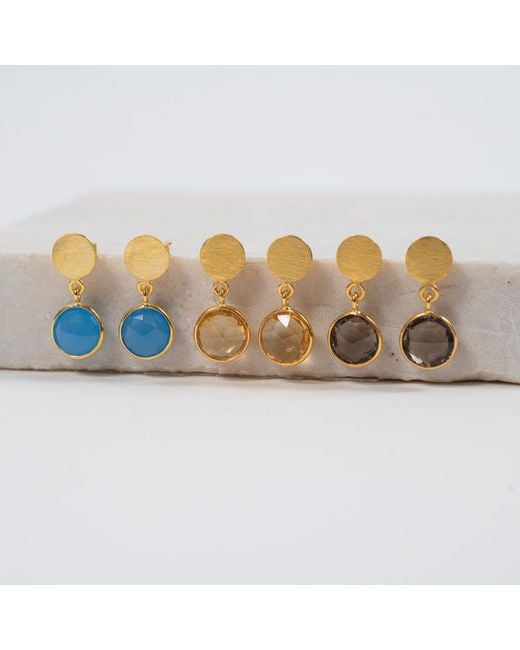Auree Jewellery Metallic Salina Citrine & Vermeil Disc Earrings