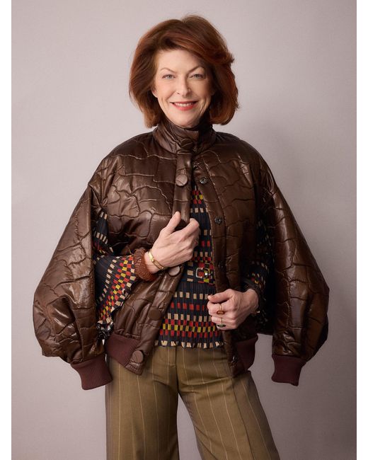 Amanda Thompson Couture Brown Ms K Bomber Jacket Quilting Chocolate