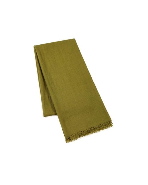 Heritagemoda Green Handwoven Moss Wool Silk Scarf
