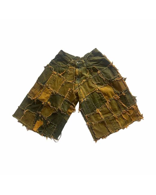 Zasta Studio Green Shred Couture Denim Shorts New C