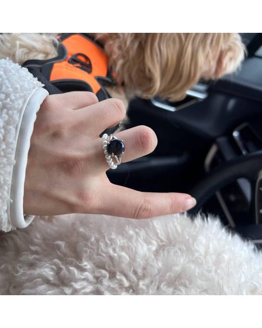 Pearl Code Blue Rozeta Sunset Keshi Pearl Statement Ring