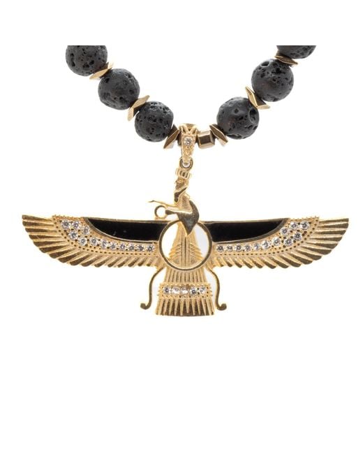 Ebru Jewelry White Powerful Faravahar Necklace