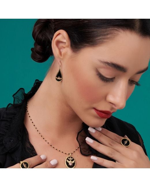 Myrto Katramadou Jewellery Metallic Queen Bee Ruby Hook Earrings