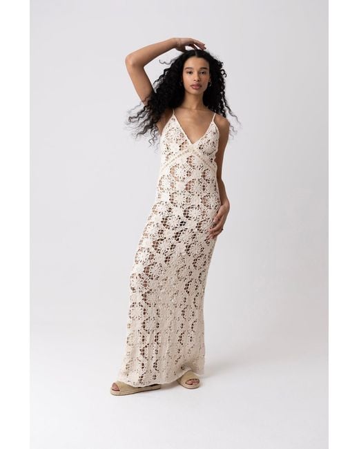 Amy Lynn Natural Neutrals Sylvia Crochet Maxi Dress