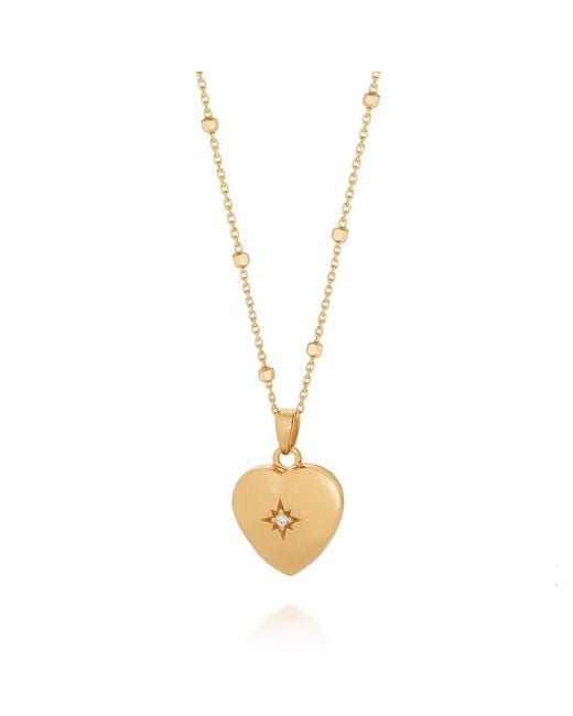 Nellou Jewellery Metallic Starlight Heart Locket Necklace Plated Sterling