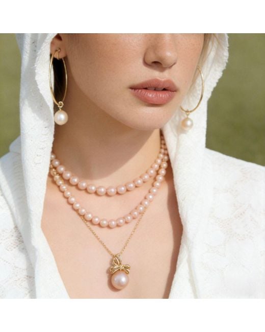 Ninemoo Metallic Lumière Blush Pearl Clip Earrings