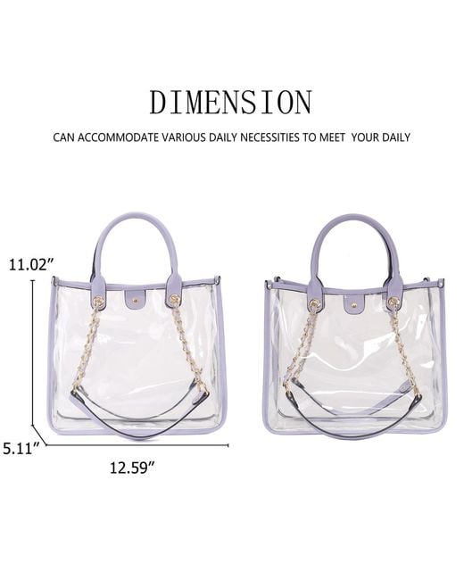 Mkf Collection - J'omor White Diva Pvc Tote Bag With Tweed Bucket Bag