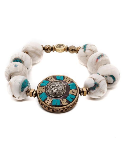 Ebru Jewelry Metallic Tibetan Mantra Bracelet