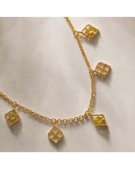 Charlotte's Web Jewellery Metallic Moroccan Charm Necklace -Peridot