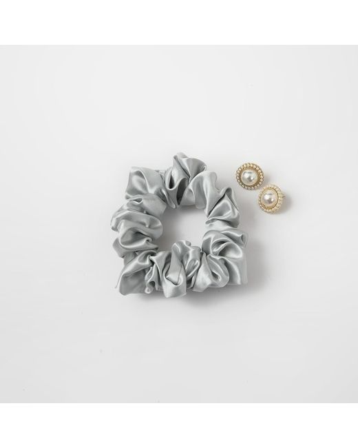 Soft Strokes Silk Metallic Pure Mulberry Silk Regular Scrunchie Set Of Five