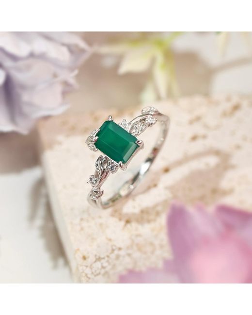 Azura Jewelry New York Green Ring Of Earth Onyx Vermeil