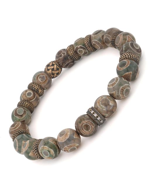 Ebru Jewelry Metallic Inner Power Bronze & Nepal Beaded Bracelet for men