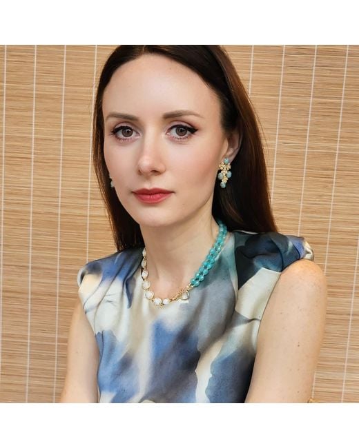 Farra Blue Amazonite With Moonstone Versatile Necklace